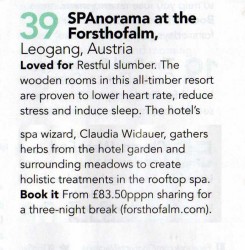 SPAnorama unter den 100 Best Spas in the World